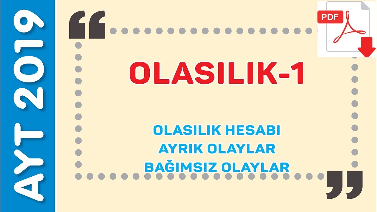 Olasılık 1 - EMRAH HOCA(PDF)
