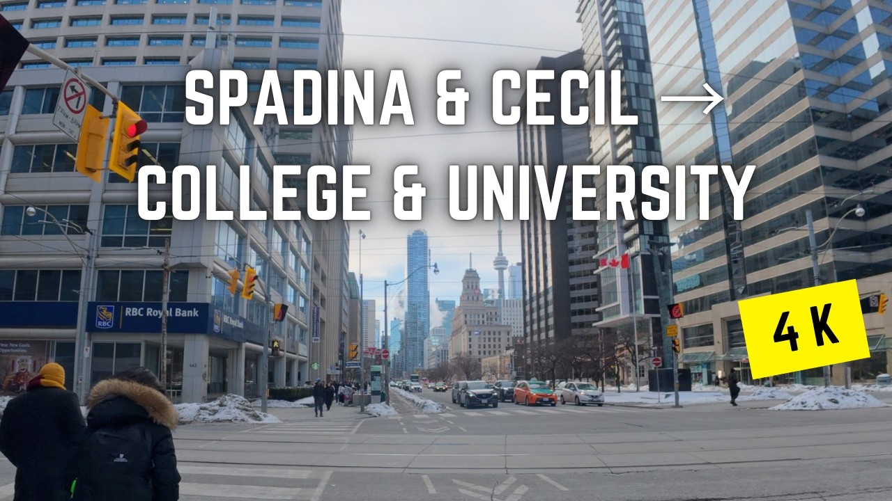 Toronto 🇨🇦 Winter Walk | Spadina & Cecil to College & University, 4K
