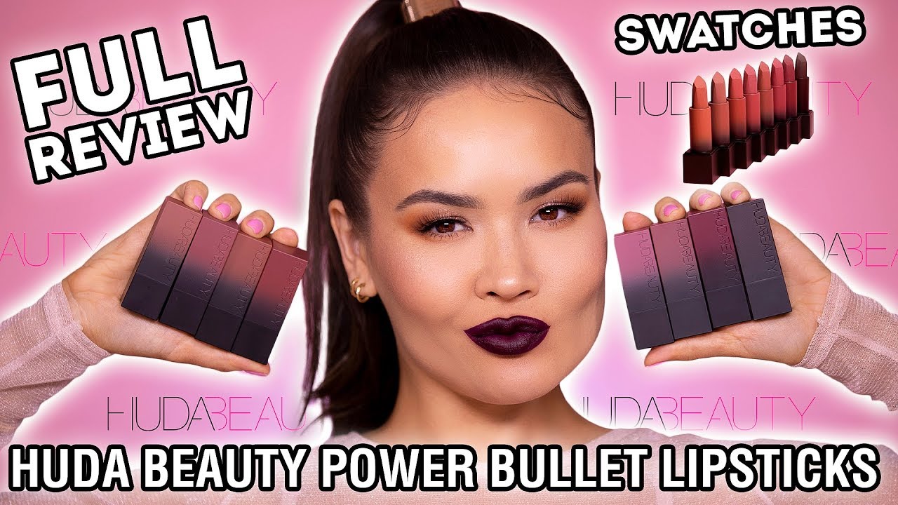 HUDA BEAUTY POWER BULLET LIPSTICKS - FULL REVIEW + SWATCHES | Maryam Maquillage