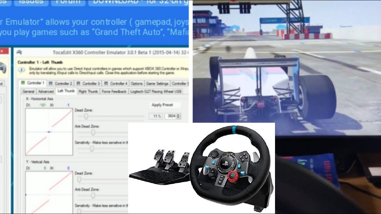 Use steering wheel in GTA Online with pedals EASY! x360ce xinput