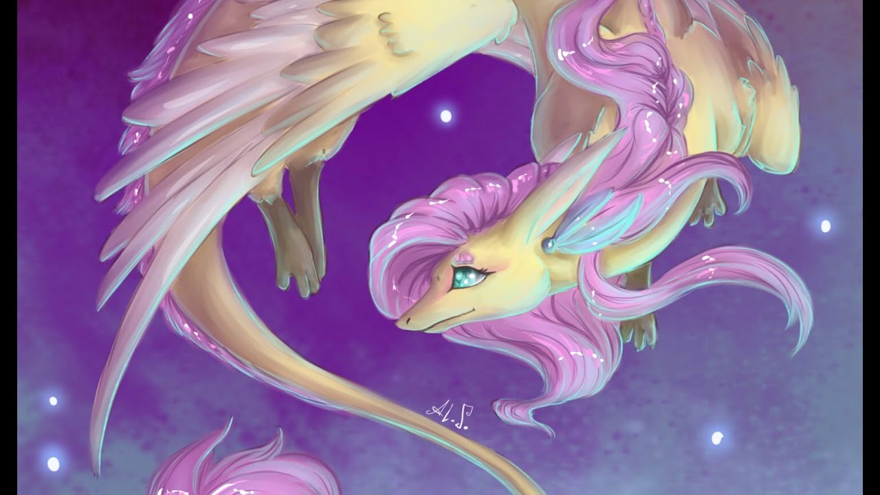 Dragon|Flutter|shy - SpeedPaint (SAI)