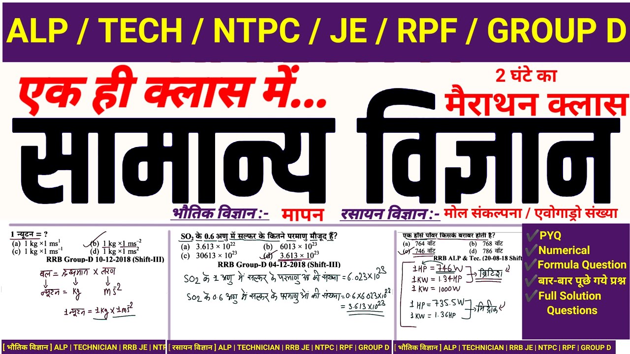 Railway Exam 2024-25 | Railway General Science Marathon | Measurement, Mole Concept Avogadro Number