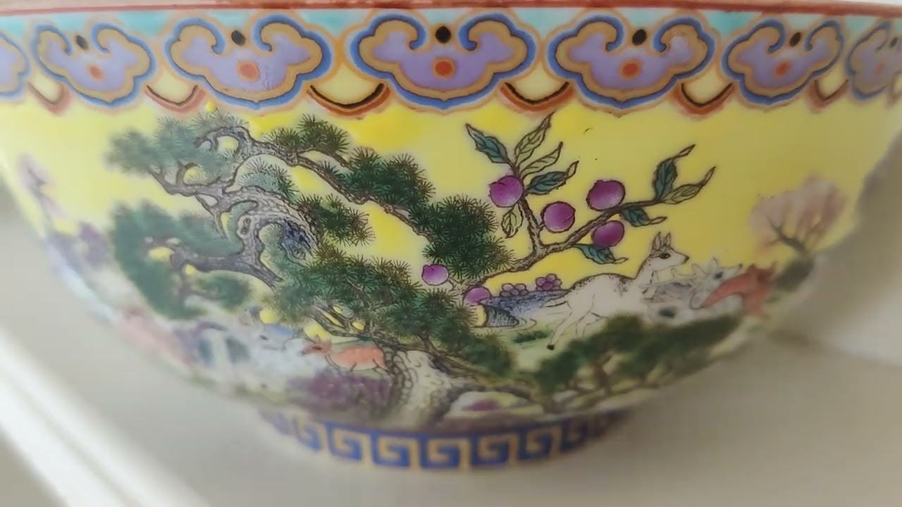 Birth Day Fanlangcai Bowl, Qing Dynasty Qianlong, 1866-1912