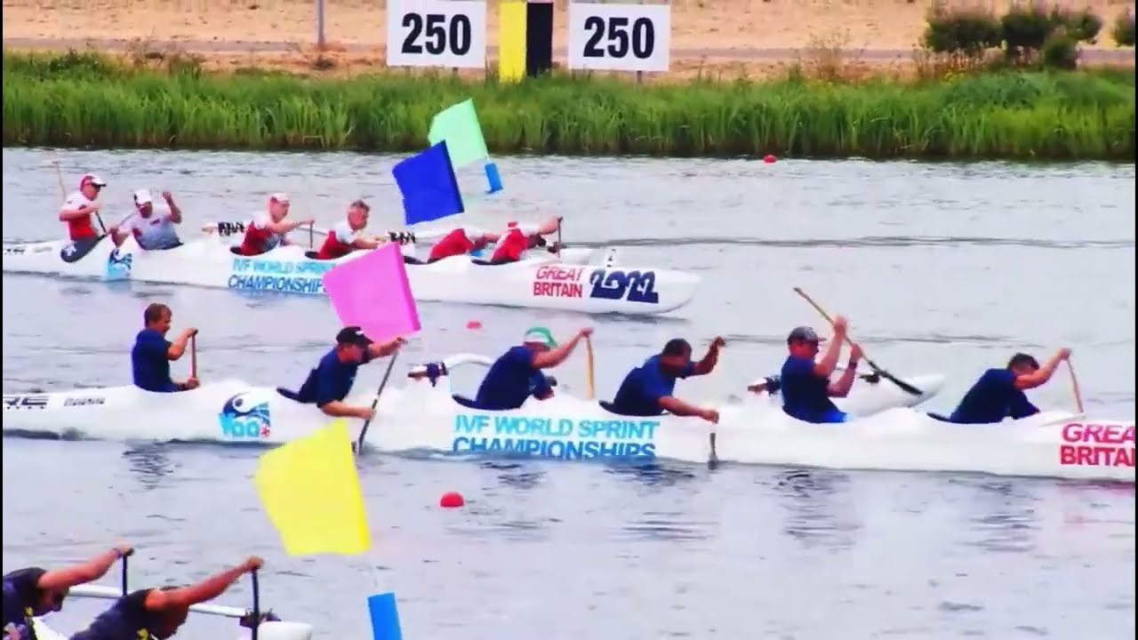 2022 IVF Va'a World Sprint Championships - Men V6 M50 - 1000m - Final - Lake Dorney, England