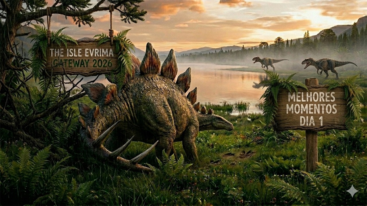 🍃🦕 THE ISLE EVRIMA SERIE DIA 1 VIDA DE HERBIVORO ESTEGOSSAURO MELHORES MOMENTOS DA LIVE