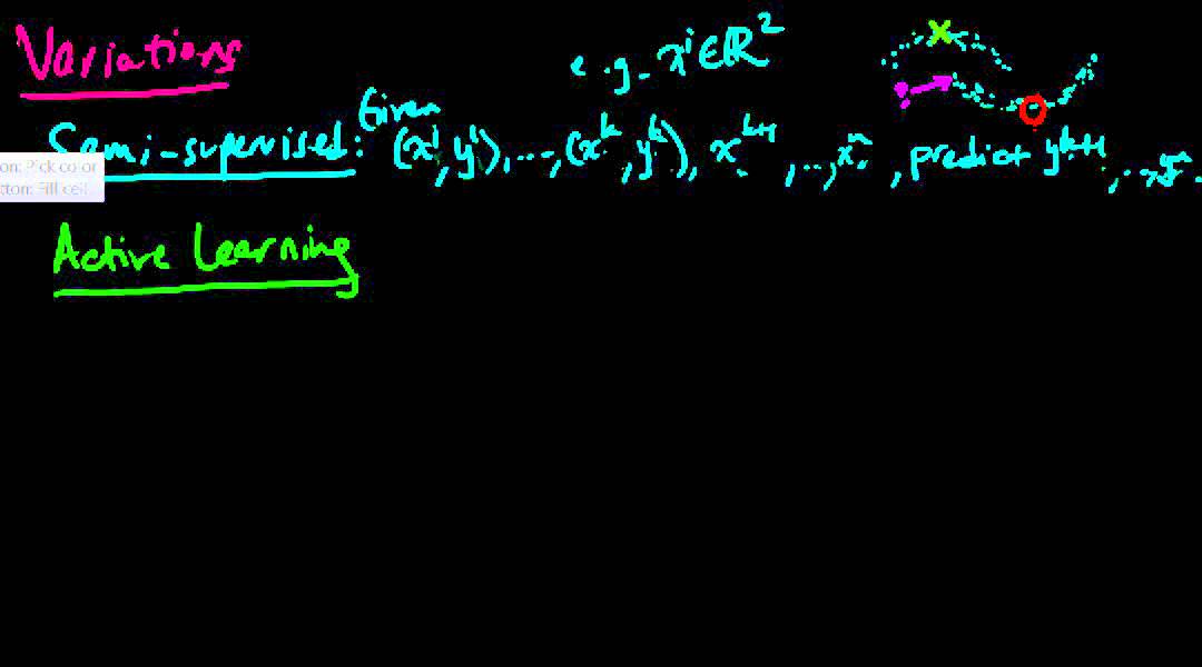 (ML 1.4) Variations on supervised and unsupervised