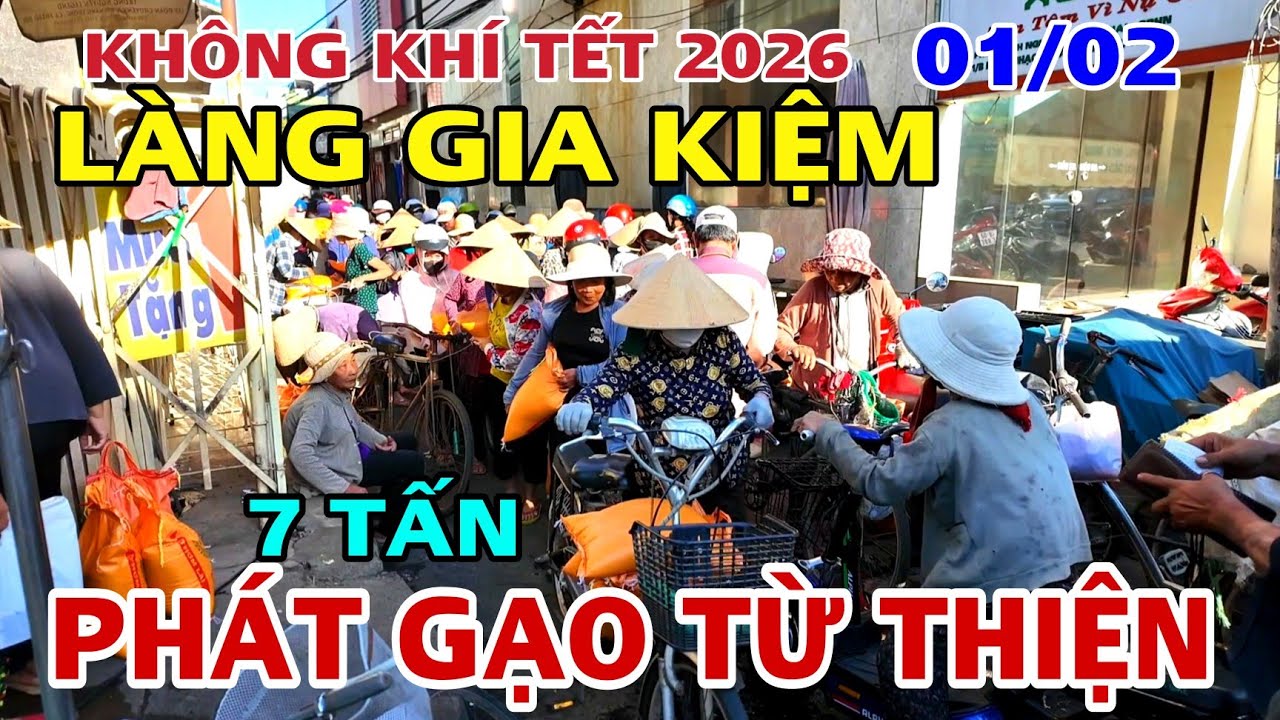 KHÔNG KHÍ TẾT 2026 TẠI LÀNG GIA KIỆM PHÁT TỪ THIỆN CHO NGƯỜI NGHÈO GẦN 7 TẤN GẠO .