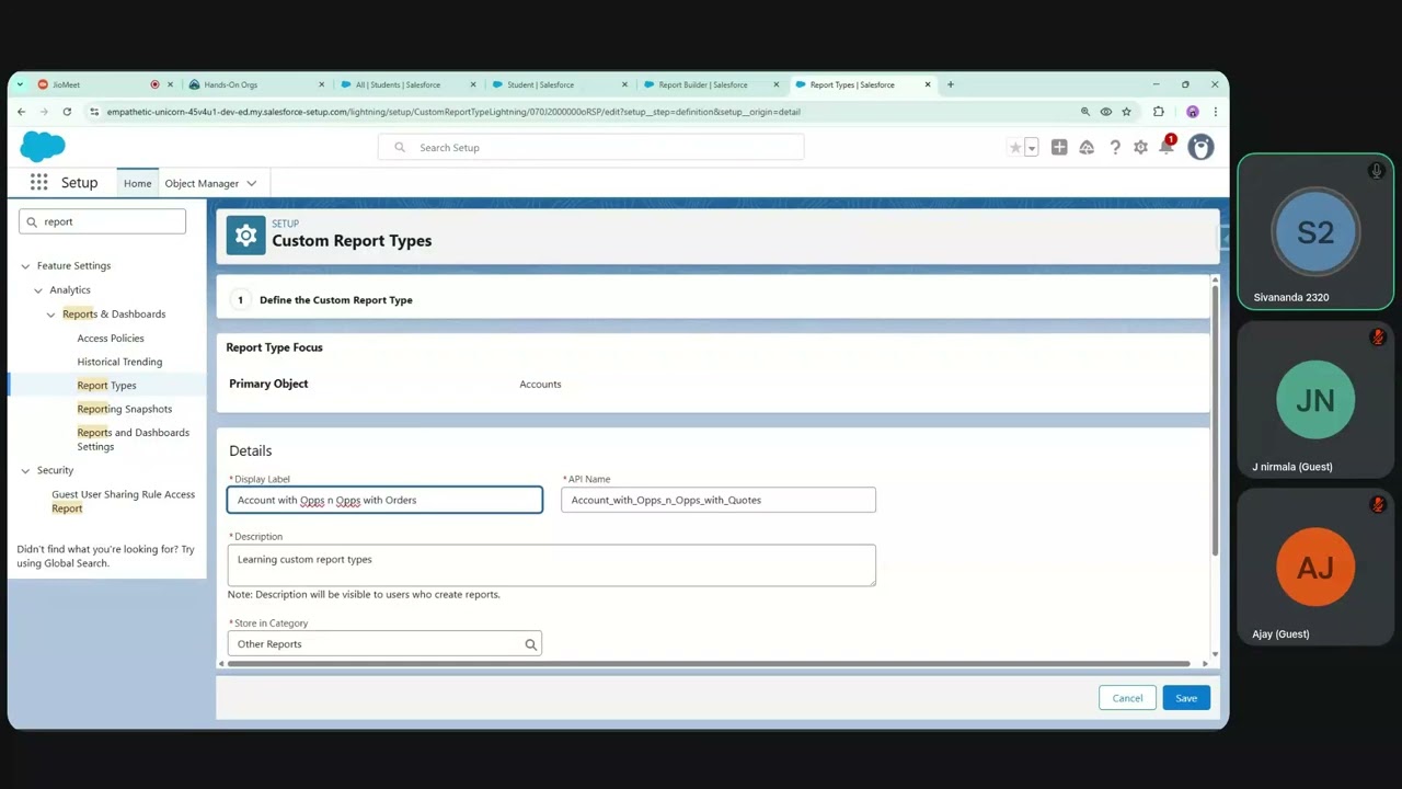 Custom Report Types and Report Snapshot Intro