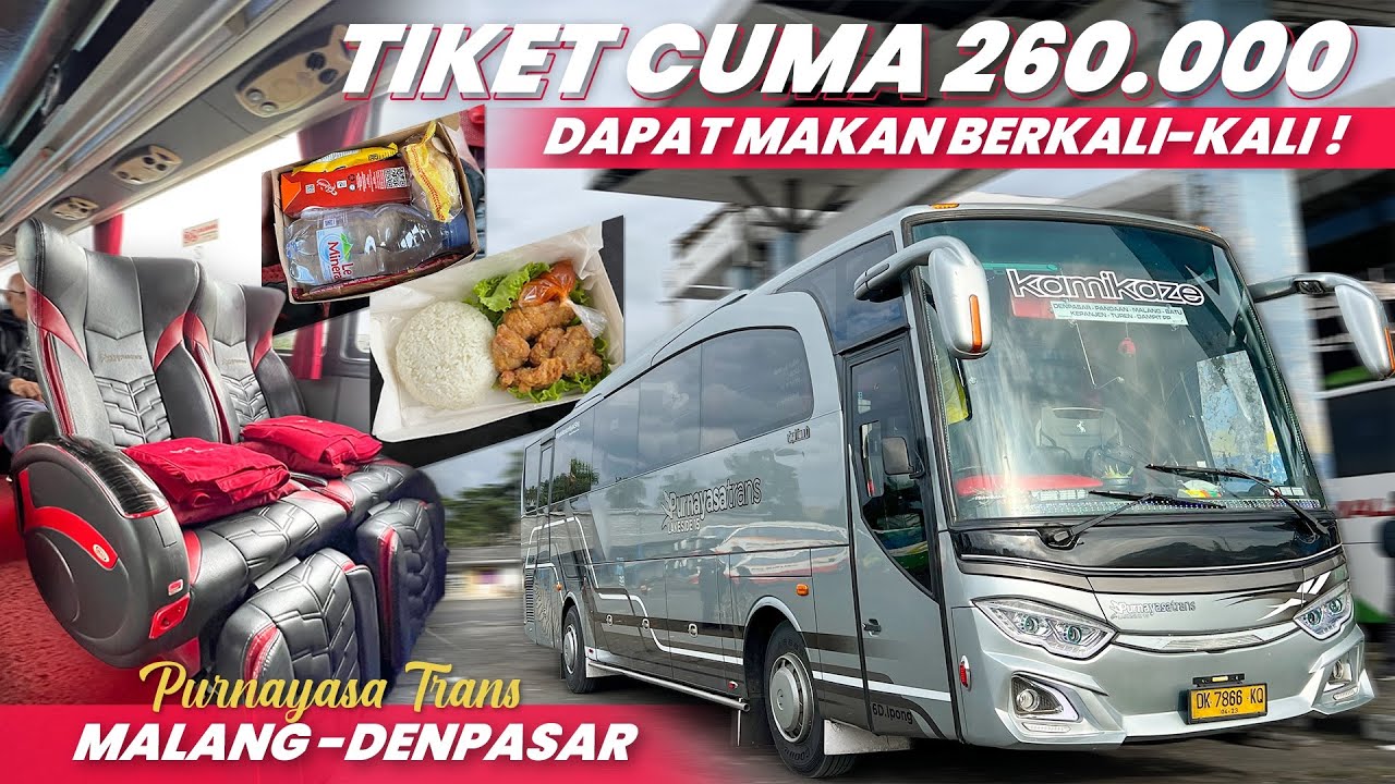 NAIK BUS INI PENUMPANG DILARANG LAPAR‼️ Trip Malang - Denpasar with Purnayasa Trans