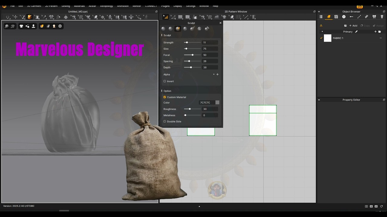 Burlap sack Creation in Marvelous Designer _2025