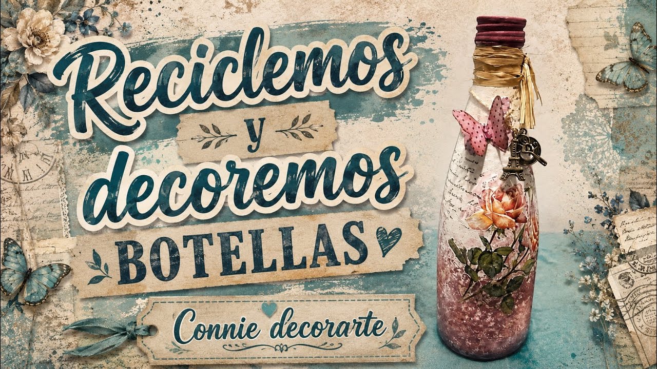 MIX MEDIA / BOTELLA VINTAGE / RECICLEMOS