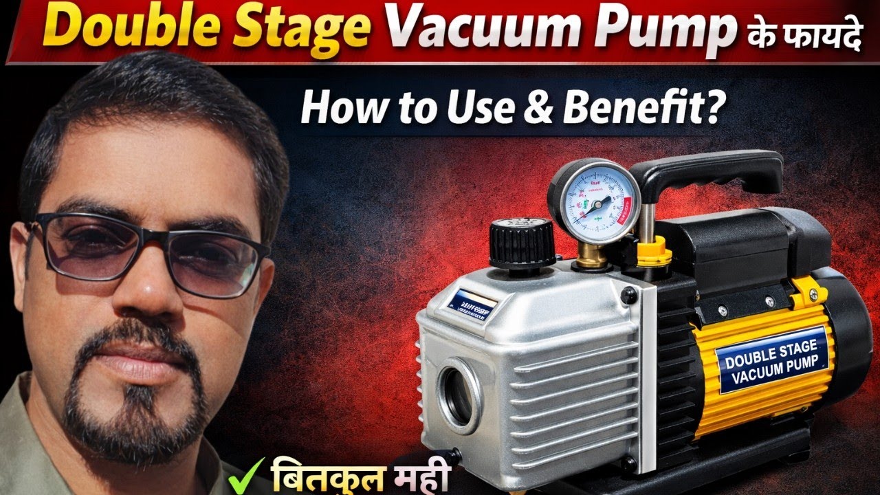 Double stage vacuum pump ke fayde/ How to use double stage vacuum pump and benefit #vacuumpump