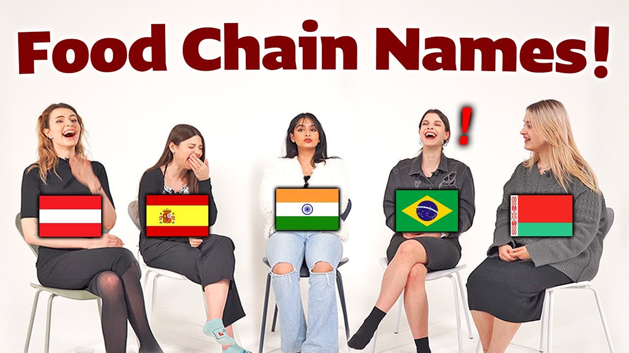 Food Chain Pronunciation Difference between 5 countries! (India, Brazil, Spain, Austria, Belarus)