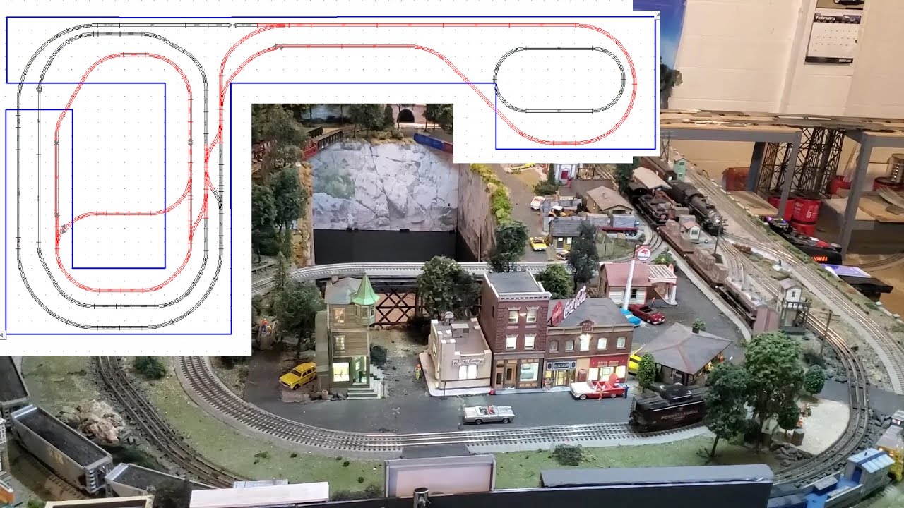Big Lionel O gauge Table-top Layout on 8 TABLES: with full double reverse or 3 separate loops