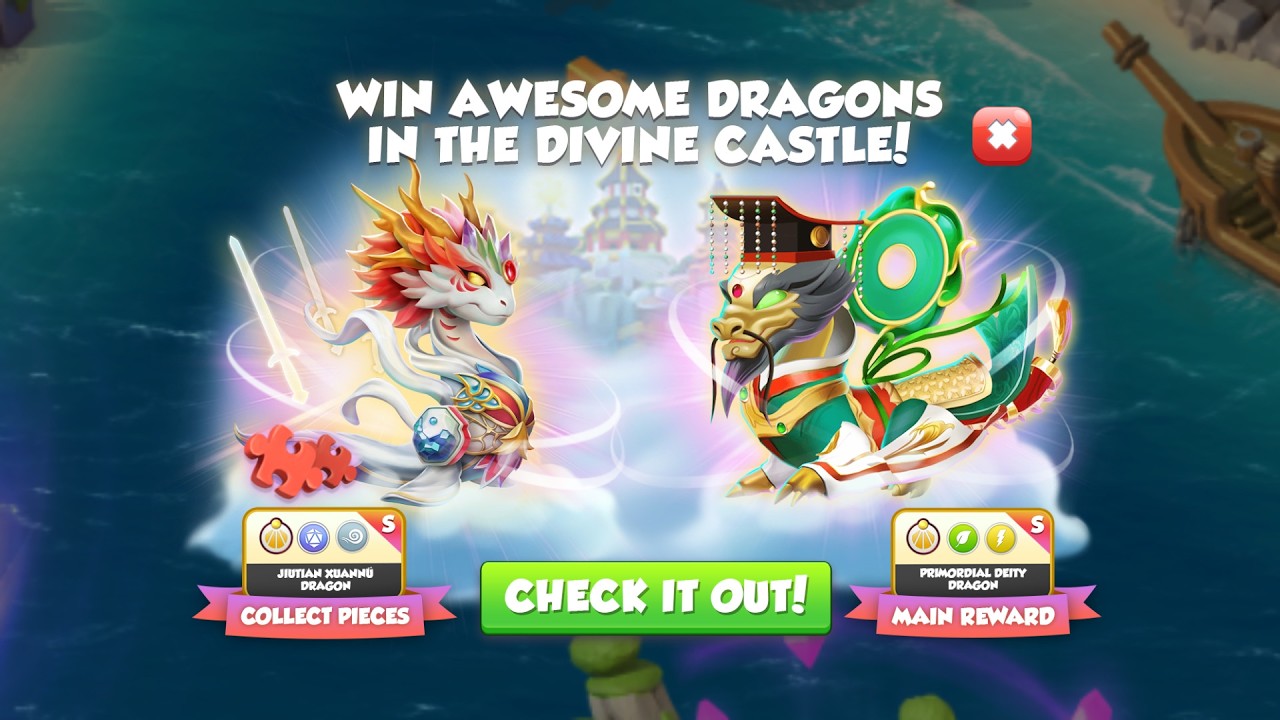 Dragon Mania Legends=WIN AWESOME DRAGON IN THE DIVINE CASSTLE