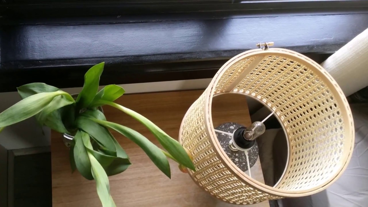 The Small Reno Project DECOR: DIY Lamp Shade Using Rattan Webbing