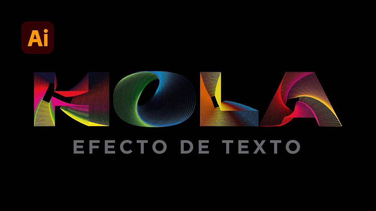 Efecto de Texto de líneas en Adobe Illustrator | Texto con Líneas y colores | Tutorial Illustrator
