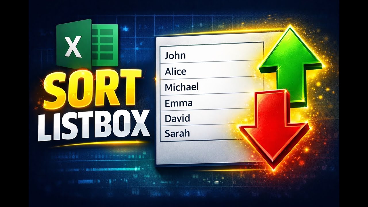 Excel VBA Code Sort Listbox Ascending Descending Order #ExcelVBA #ExcelTutorial #VBACode
