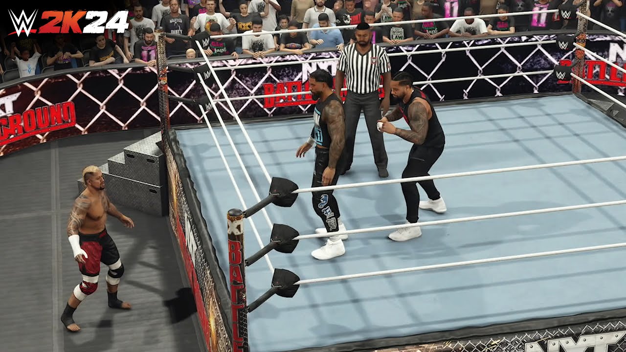 WWE 2K24: Jey Uso vs Jimmy Uso Ft Mid Match Run-In (Full Match Gameplay)