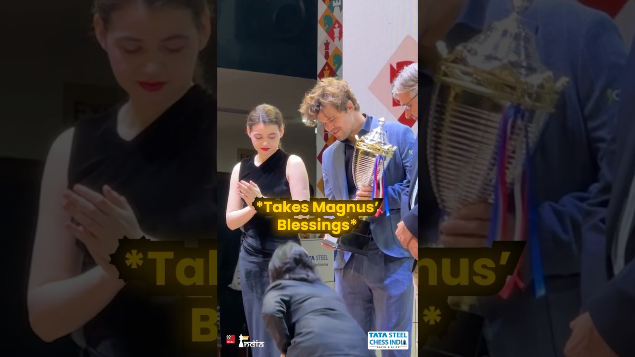 Girl takes  Magnus Carlsen&rsquo;s Blessings &hearts;️😭 #magnuscarlsen #wholesome #chess