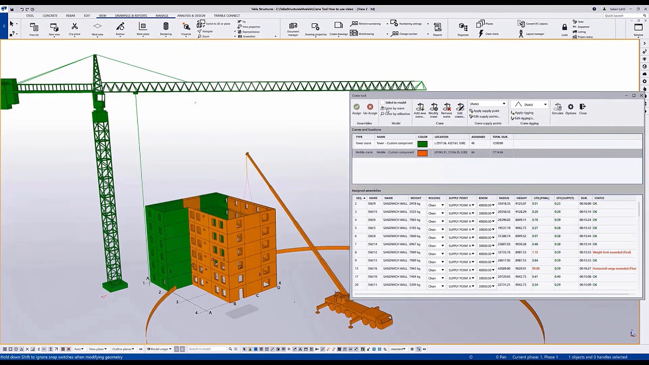New Crane Tool in Tekla Structures 2021