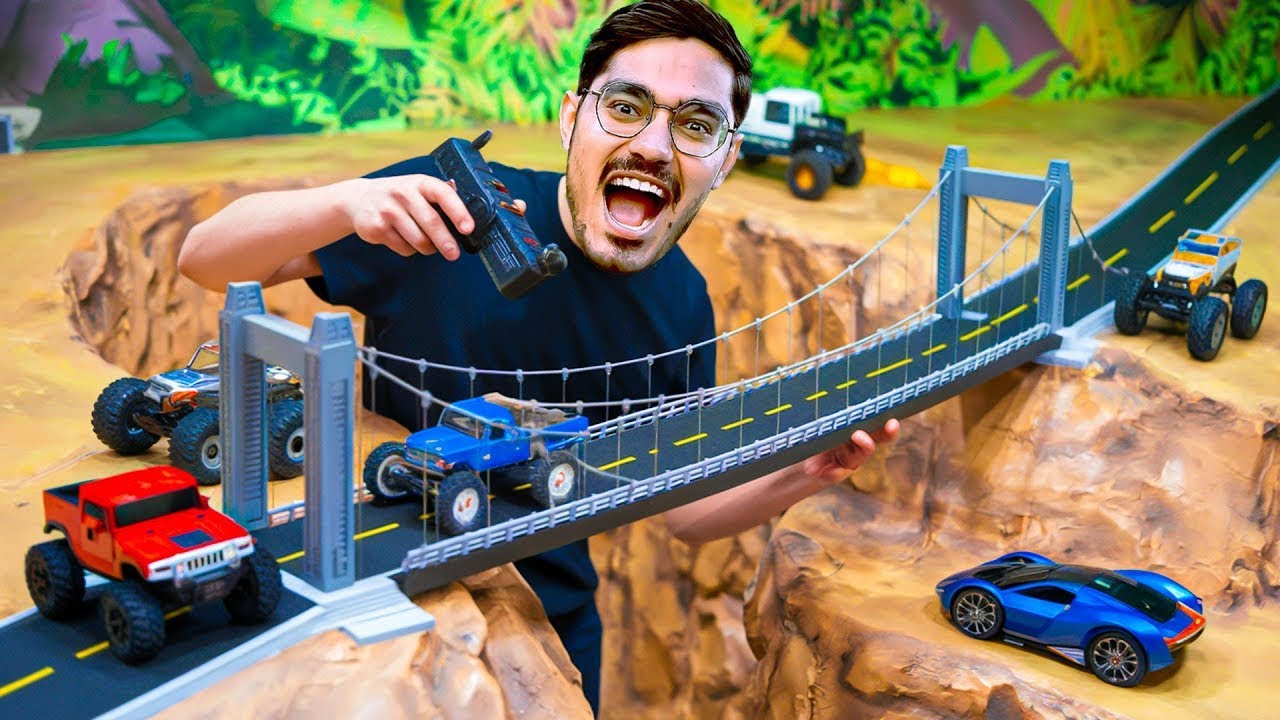 MONSTER RC CAR RACE  ON MINI HIGHWAY Part 2   कौनसी गाडी जीतेगी रेस Ferrari, Hummer Etc