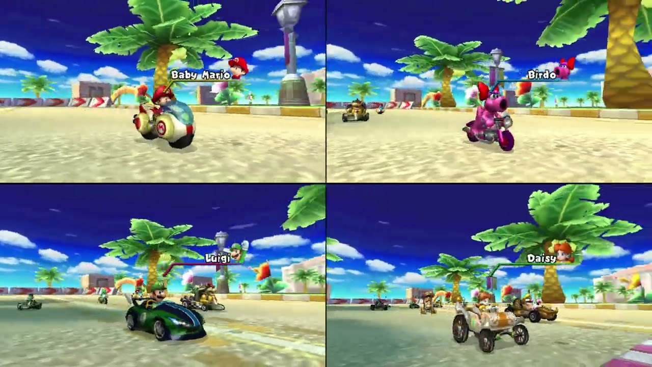 Mario Kart Wii ✦ 4 Players #364 (3 Tracks) 150cc