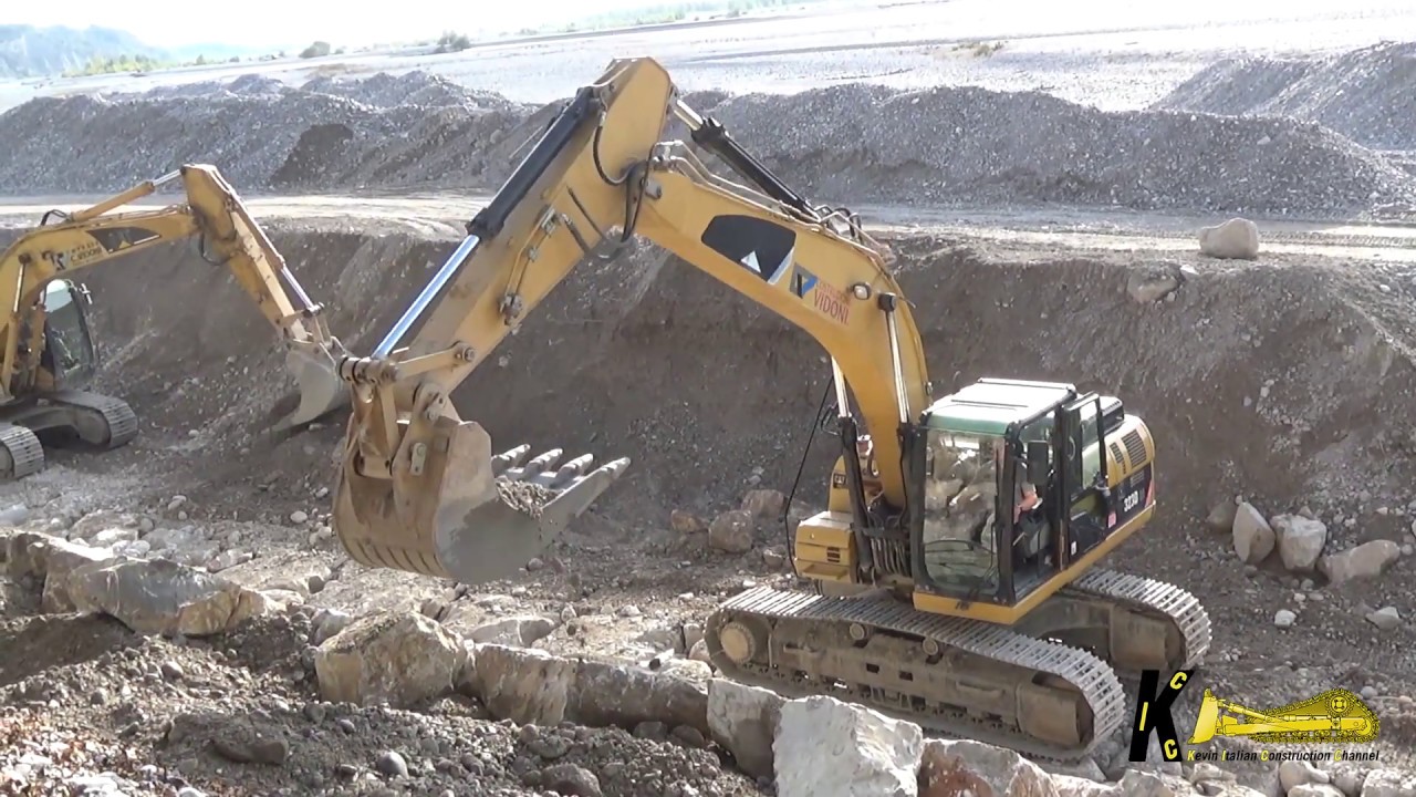 Caterpillar 323D Cat 320C Excavators Posing Rocks #caterpillar