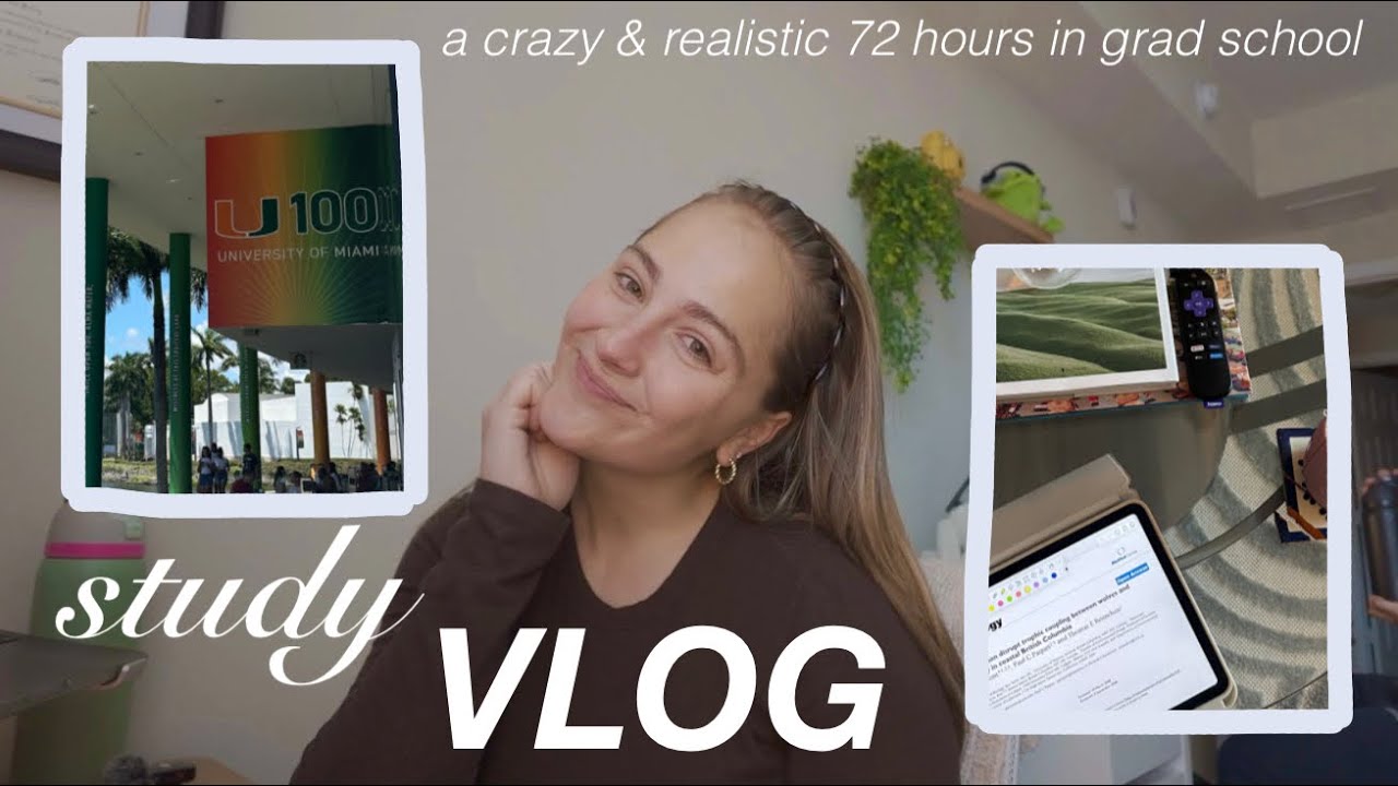 a 72 hour study vlog in grad school