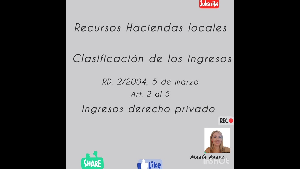 Haciendas locales. Clasificación de los ingresos ( art. 2 al 5) Ingresos derecho privado.