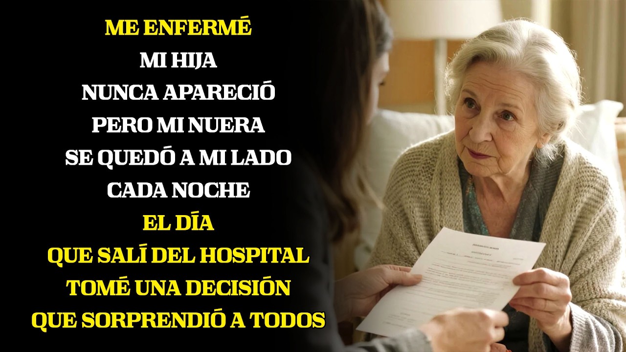 Nunca vino cuando enfermé; mi nuera sí estuvo y decidí recompensar