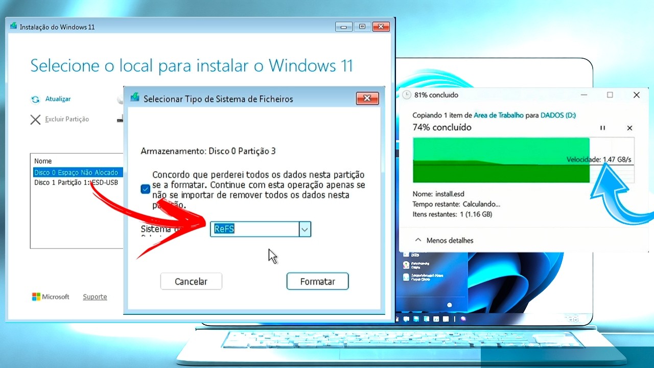 ADEUS SSD e NVME? O Novo FORMATO do Windows é MUITO RÁPIDO 1,4 GB/s por Segundo!