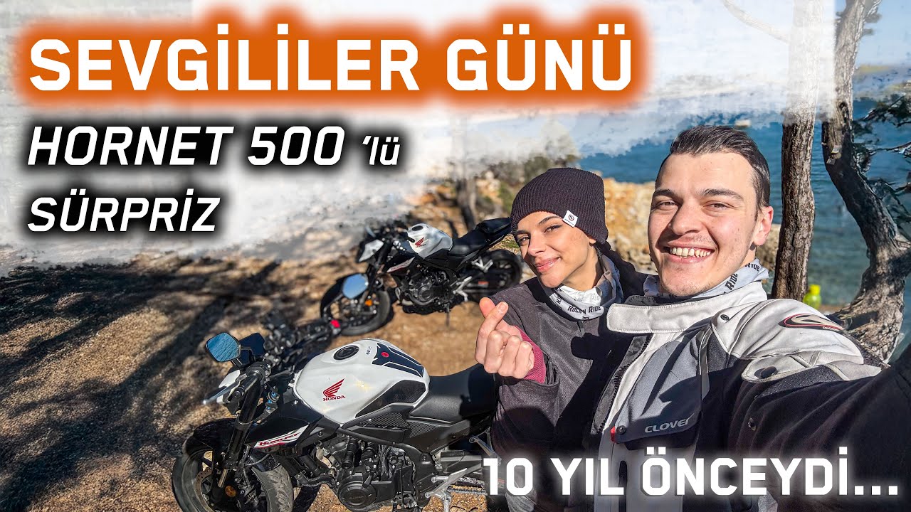 Motosikletli Çift ile Sevgililer Günü ! | Hornet 500 'lü Sürpriz Hediye !