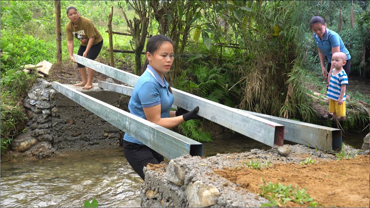 TIMELAPSE: DESIGN & START To FINISH Build a safe bamboo bridge for people to cross the river.