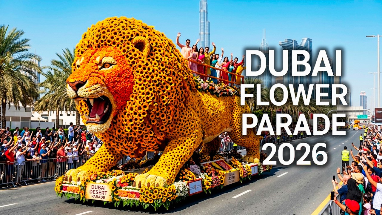 🌸 Dubai Flower Parade 2026 | Giant Flower Floats