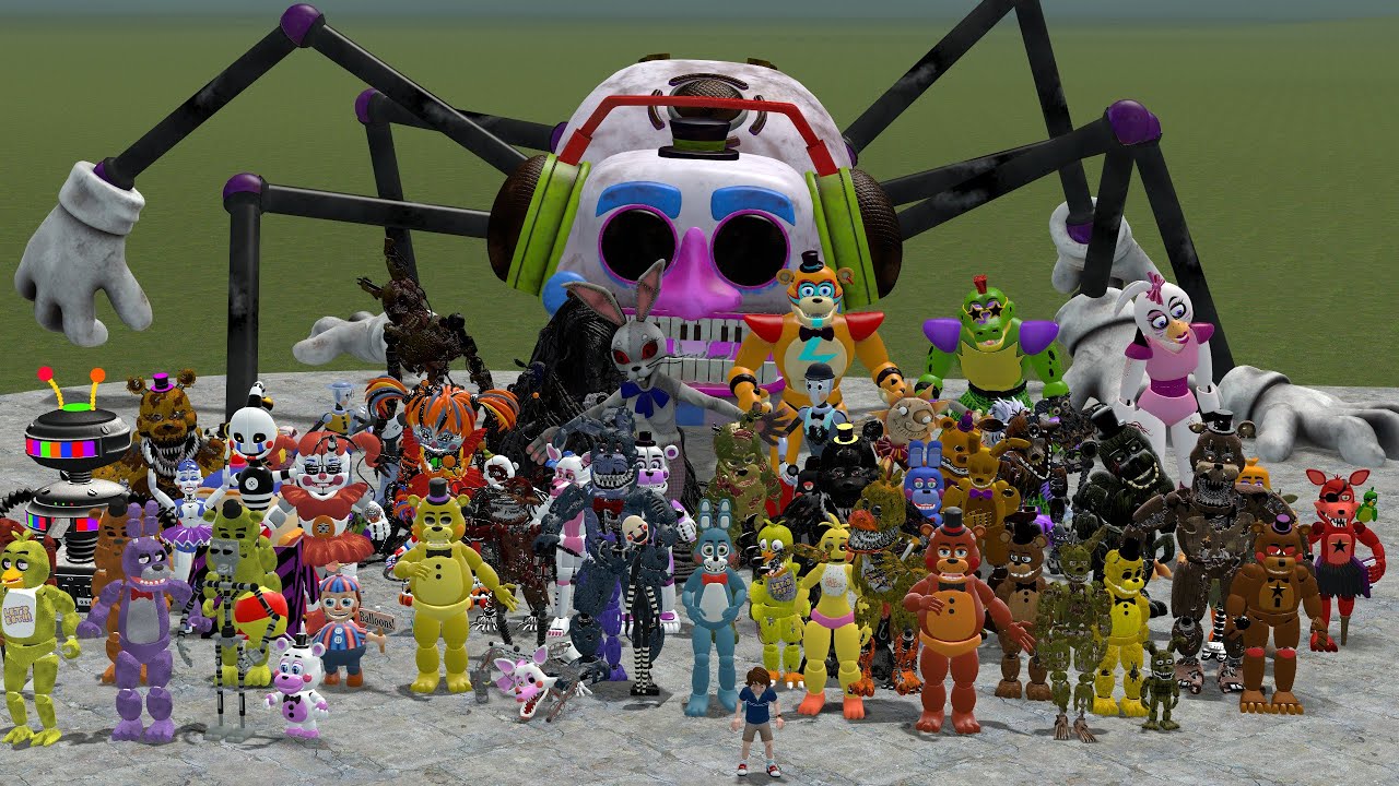 ВСЕ АНИМАТРОНИКИ FNAF 1-9 SECURITY BREACH В Garry's Mod! (FNAF Security Breahc)