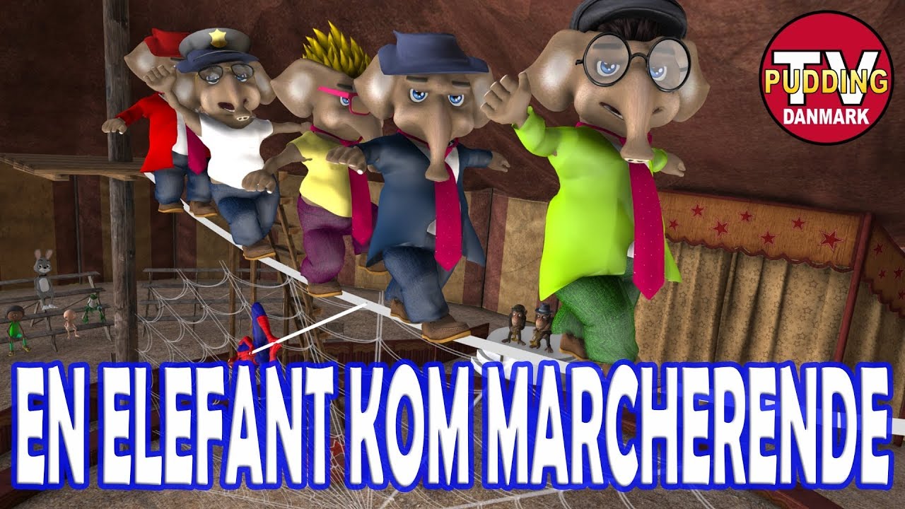 En elefant kom marcherende - Danske børnesange 3D