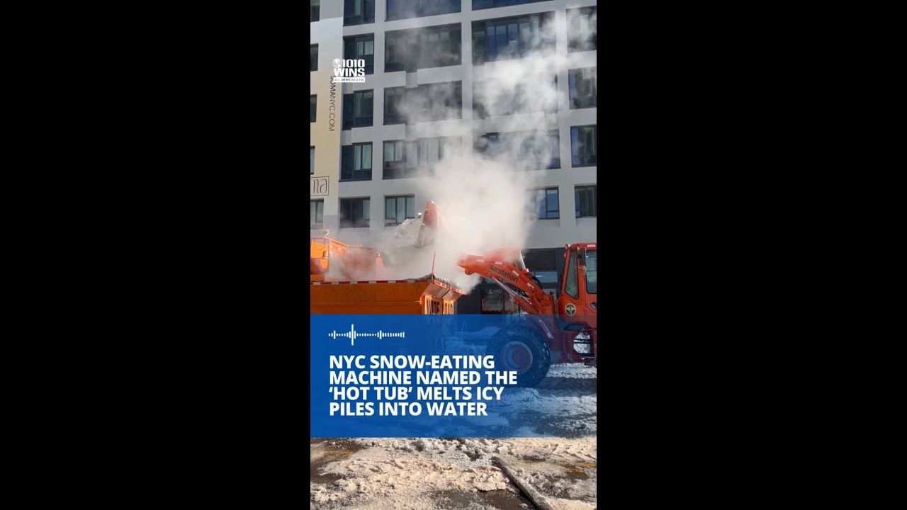 NYC snow-eating machine named the &lsquo;Hot Tub&rsquo; melts icy piles into water