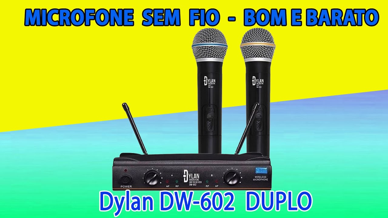Microfone sem fio - Dylan DW-602 duplo  -  SAIBA TUDO