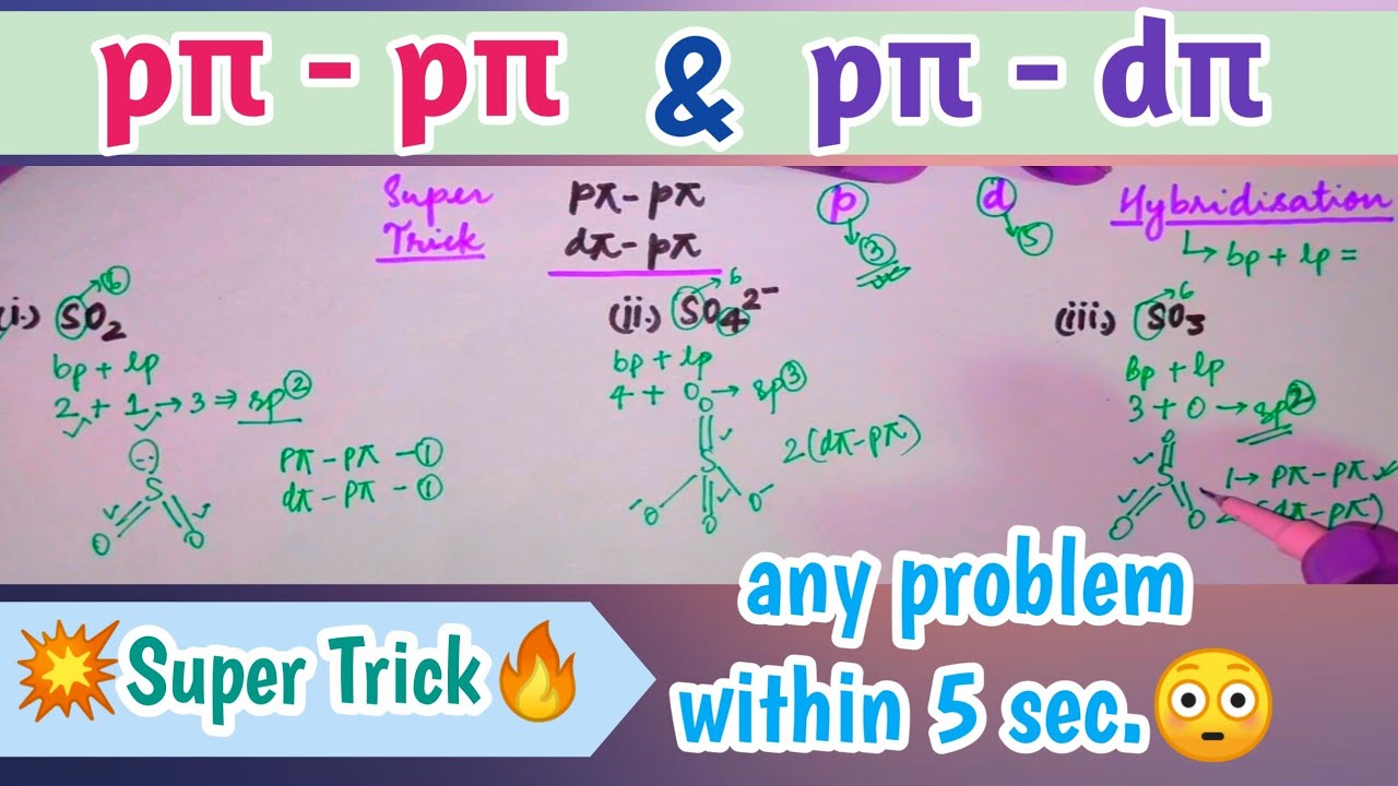 p pi d pi bonding tricks | p&pi;-p&pi; p&pi;-d&pi; bonds | Kshitiz