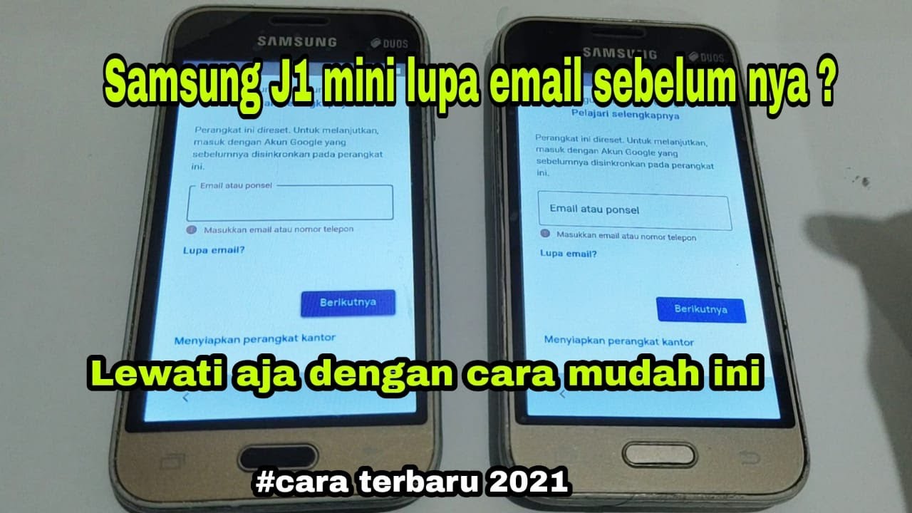 Tutorial Melewati Verifikasi Email Akun Google Hp Samsung J1 mini SM-J105F Di 2021 Frp Bypass