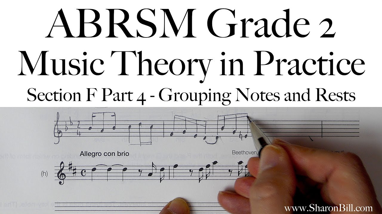ABRSM Grade 2 Music Theory Section F Part 4 Grouping Notes and Rests with Sharon Bill