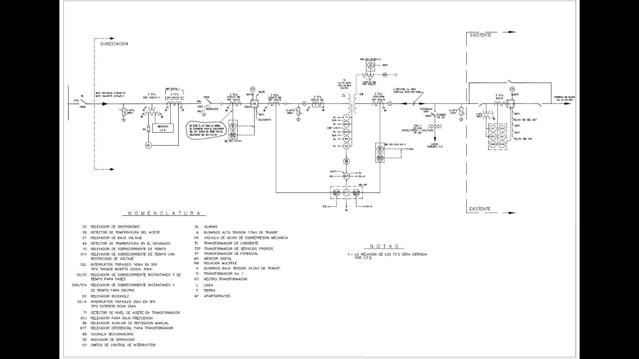DIAGRAMA UNIFILAR DE PROT. ELECTRICAS DE SUBESTACIÓN REDUCTORA INDUSTRIAL, 115 /35KV, 15MVA (PARTE2)
