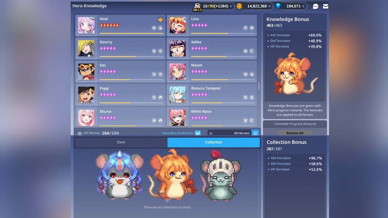 Коллекция Golden Rat Nari ALL MAX (включая значок достижения и рамку) + все 6* мифических героев