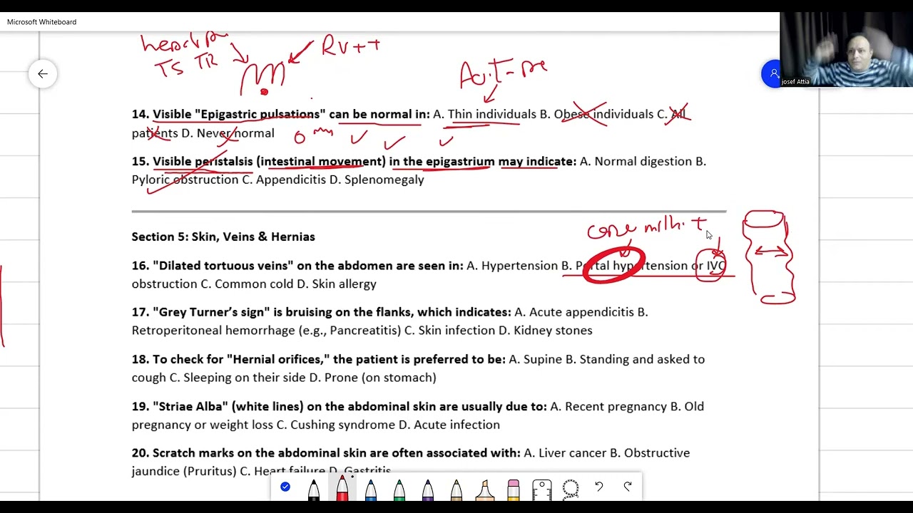 AB 6 mcq  abdomenal  inspection