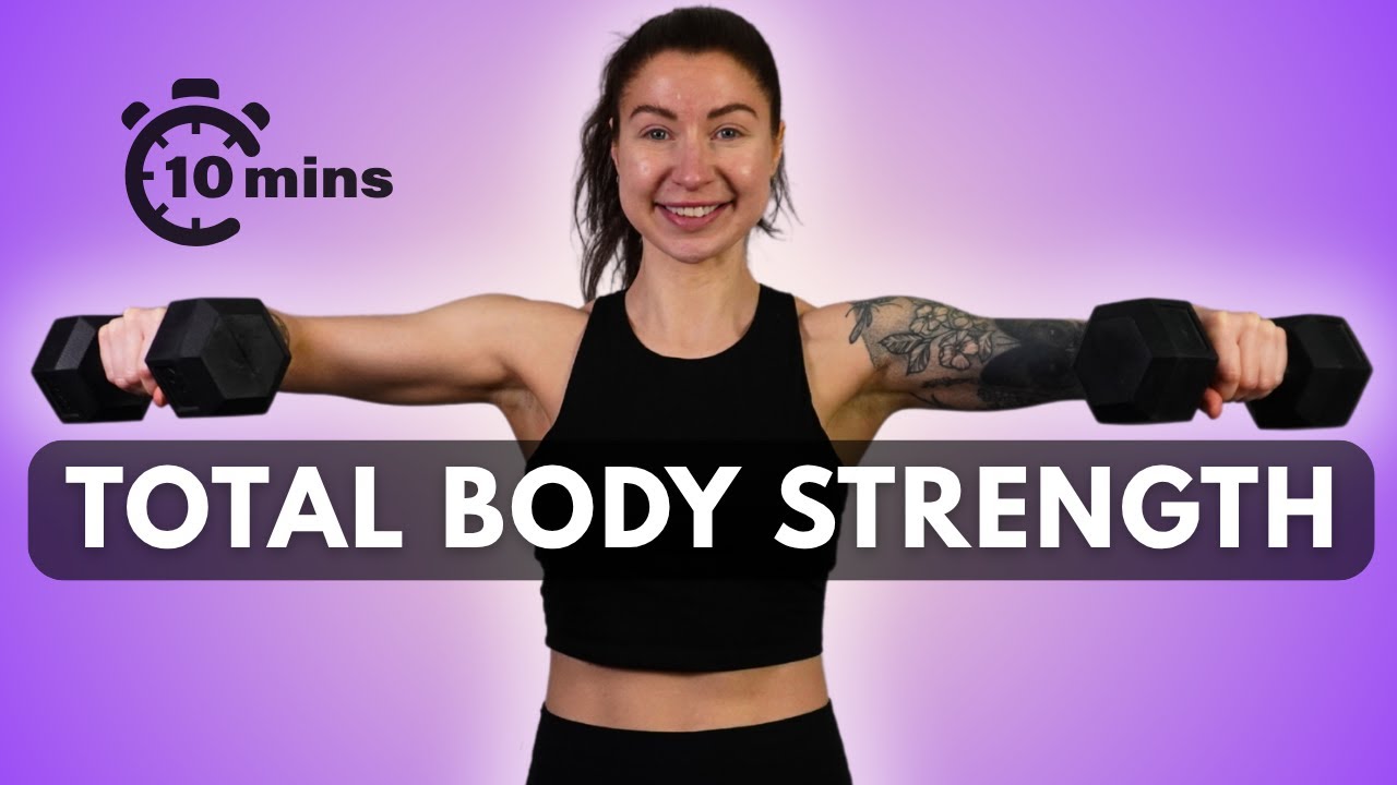 10 Min Dumbbell Workout | All Standing, No Jumps, Total Body Strength