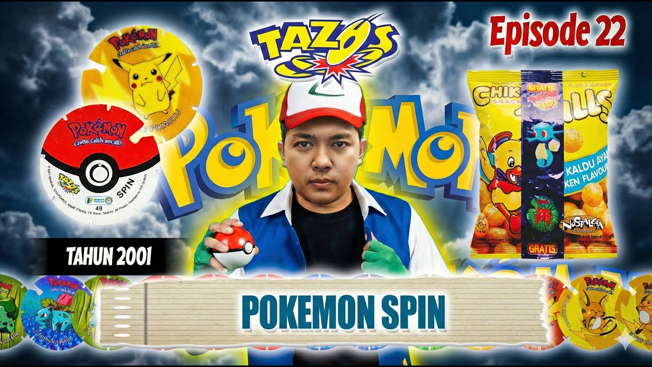 Nostalgia Tazos Pokemon Spin Complete Set tahun 2001 Hadiah Chiki | Tazos Jadul Indonesia
