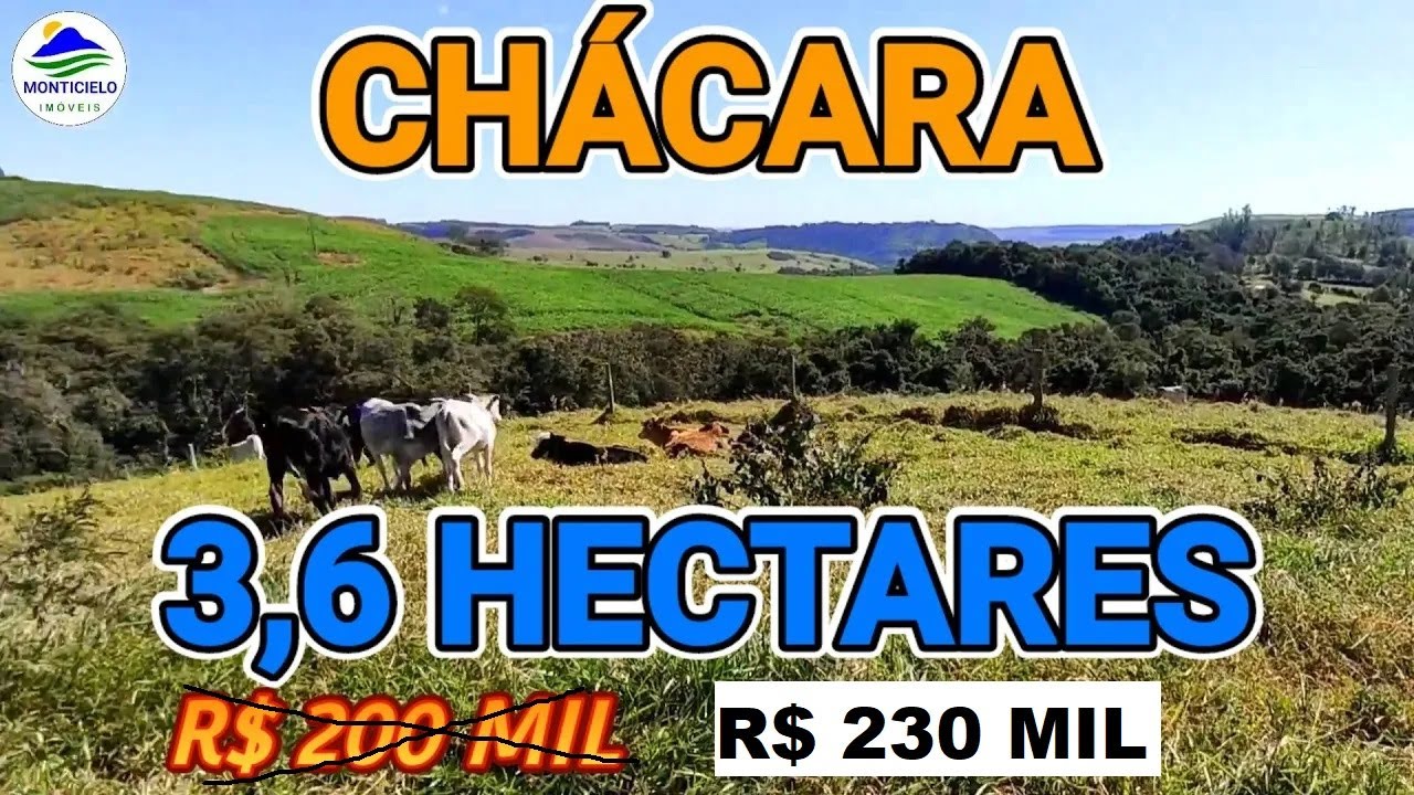 *** INDISPONÍVEL *** VENDE-SE CHÁCARA 3,6 HECTARES EM TOMAZINA - PR - R$ 230 MIL (CÓD C248)