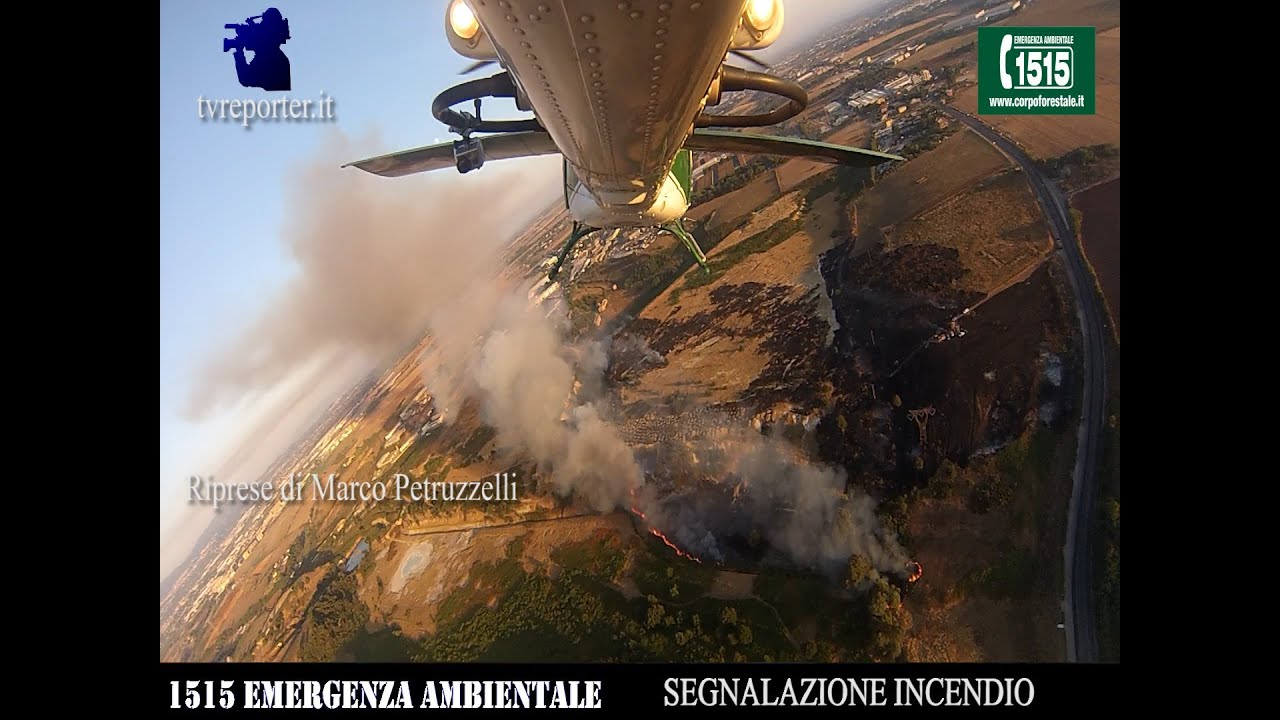 Elicottero anti incendio in azione, intervento in diretta HD