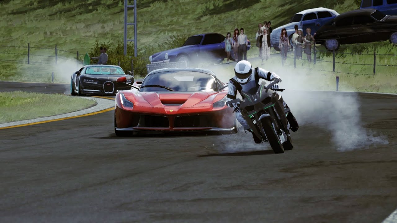 Kawasaki Ninja H2 Supercharged vs Hypercars at Old SPA in the Rain
